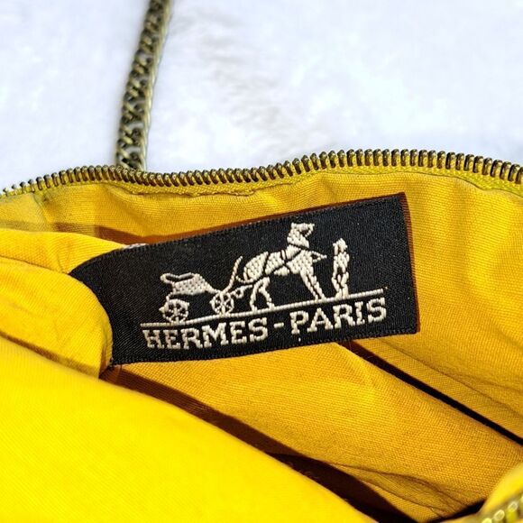 Hermès Bolide Mini Canvas Pouchette with Unbranded Chain Authentic - Picture 5 of 15